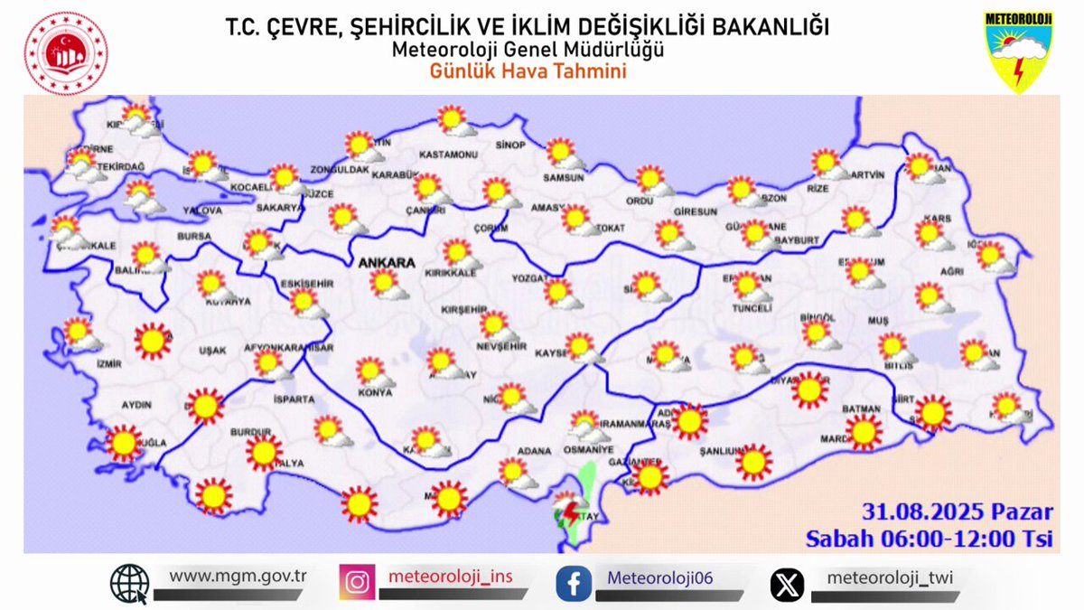 Ülkede Hava Sıcaklıkları Mevsim Normallerinin Üzerinde